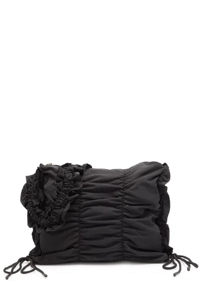 Damson Madder Riched Shell Shoulder Bag In Black