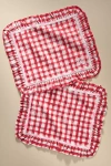 Damson Madder Ruffle Cotton Dish Towels, Set Of 2 In Multicolor