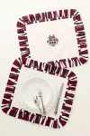 Damson Madder Off White Ruffle-trim Set Of Two Cotton Placemats In Multi