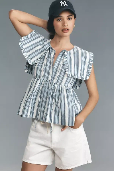Damson Madder Sailor Blouse In Blue