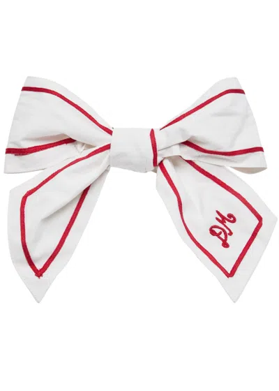 Damson Madder Sailor Bow Cotton Hair Clip In White
