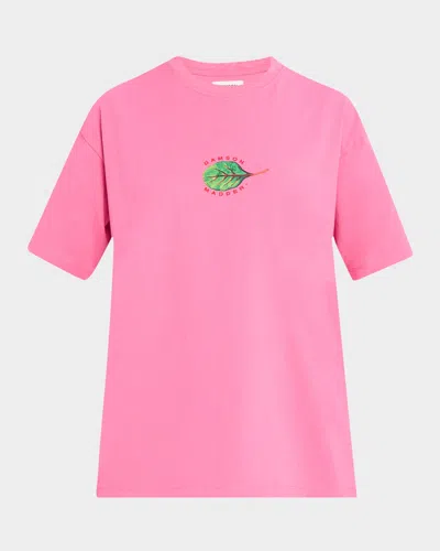Damson Madder Salad Crewneck Boyfriend Tee In Pink