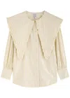 Damson Madder Sandy Striped Cotton Blouse In Yellow