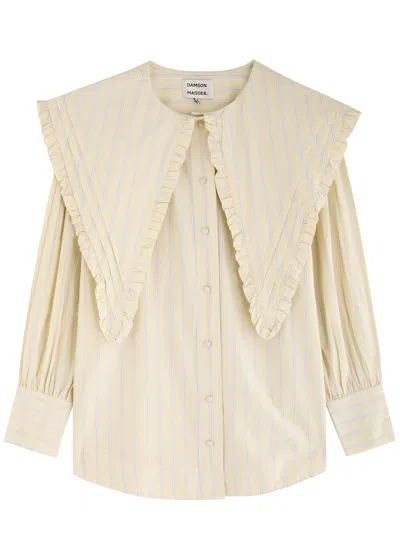 Damson Madder Sandy Striped Cotton Blouse In Yellow