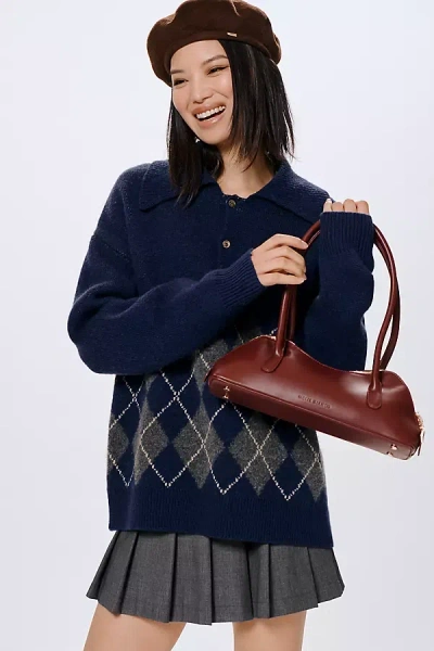 Damson Madder Saskia Slouchy Rugby Pullover In Blue