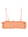 Damson Madder Shirred Bow Bikini Top In Orange