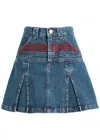 DAMSON MADDER DAMSON MADDER SLOANE EMBROIDERED PANELLED DENIM MINI SKIRT