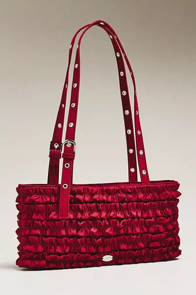 Damson Madder Sophia Ruffle Bag In Red