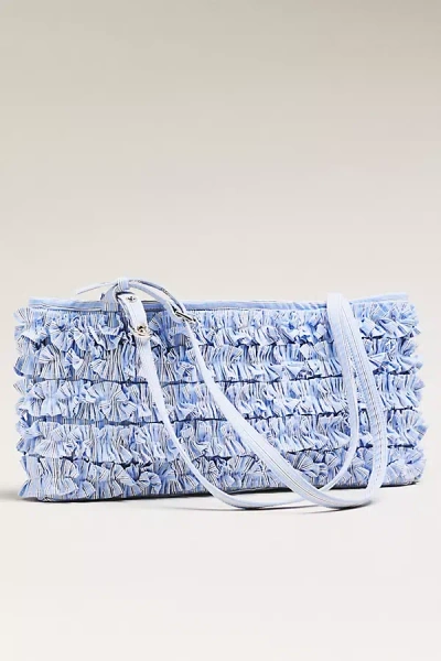 Damson Madder Sophia Ruffle Baguette Shoulder Bag In Red