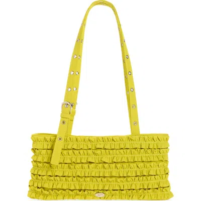 Damson Madder Sophia Ruffle Shoulder Bag In Yellow