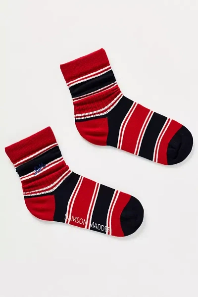 Damson Madder Sporty Calf-length Socks In Red