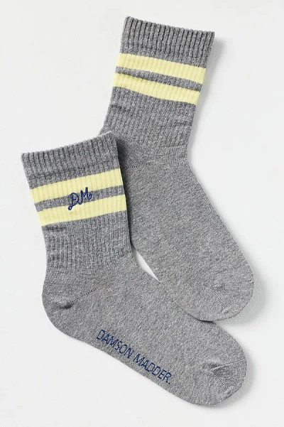 Damson Madder Sporty Calf Socks In Gray