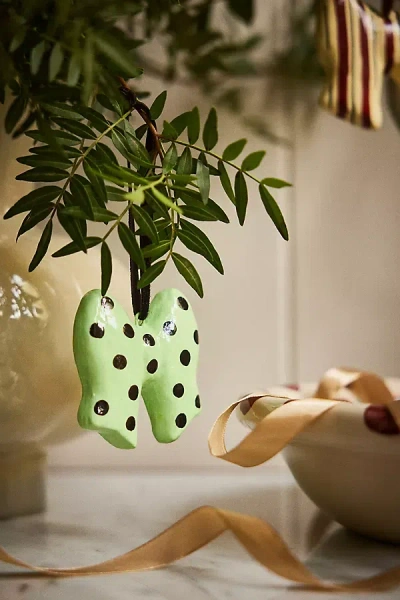 Damson Madder Spot Bow Papier-mâché Ornament