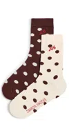 Damson Madder Spot Socks 2-pack Multi In Multi