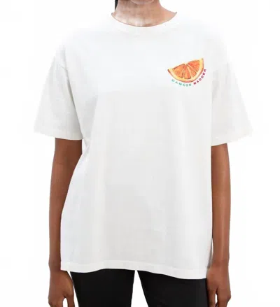 Damson Madder Spritz Boyfriend Short Sleeve Tee In White