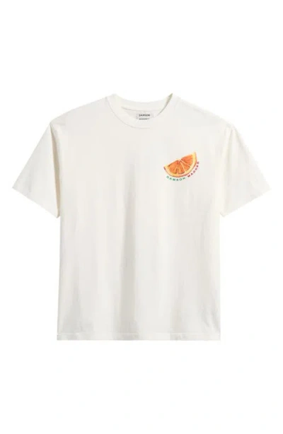Damson Madder Spritz Organic Cotton Graphic T-shirt In White