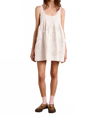 Damson Madder Stella Mini Dress In White In Beige