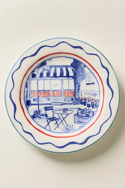 Damson Madder Stoneware Dessert Plates In Blue