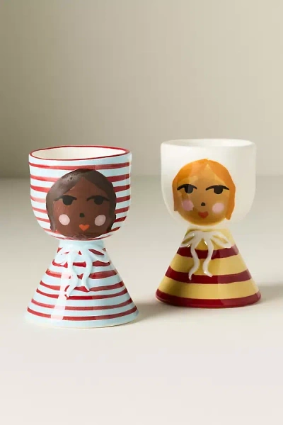 Damson Madder Stoneware Egg Cup In Multi