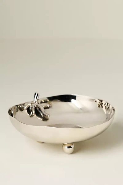 Damson Madder Stoneware Tomato Nut Bowl In Silver