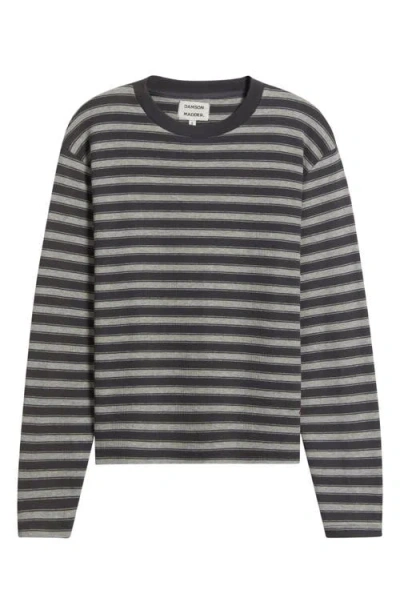 Damson Madder Stripe Long Sleeve T-shirt In Gray