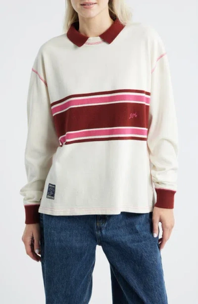 Damson Madder Stripe Organic Cotton Rugby Top In Multi