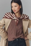 Damson Madder Stripe Triangle Scarf In Brown