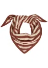 Damson Madder Striped Brushed Knit Head Scarf In Brown