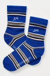 Damson Madder Striped Calf Socks In Blue