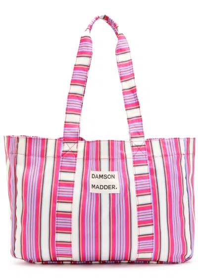 Damson Madder Striped Canvas Tote In Pink