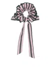 Damson Madder Striped Cotton Scrunchie In Pink