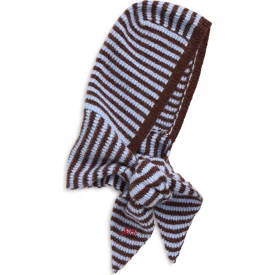 Damson Madder Striped Tie Front Hood In Blue
