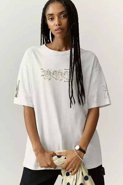 Damson Madder Sundried Organic Cotton T-shirt Top In White