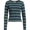 Damson Madder Sybil Stripe Cardigan In Green