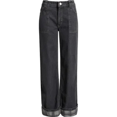Damson Madder Sylvie Straight Leg Jeans In Black
