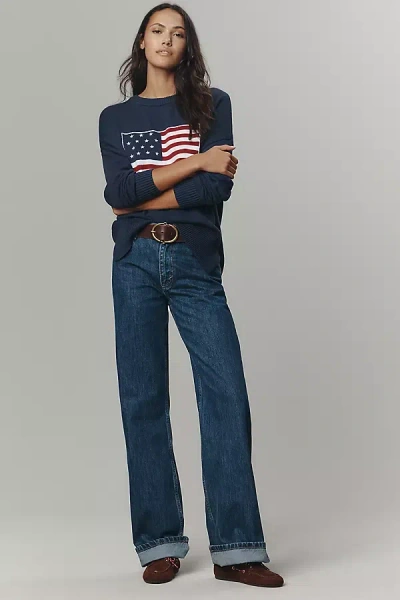 Damson Madder Sylvie Turn Up Straight-leg Jeans In Blue