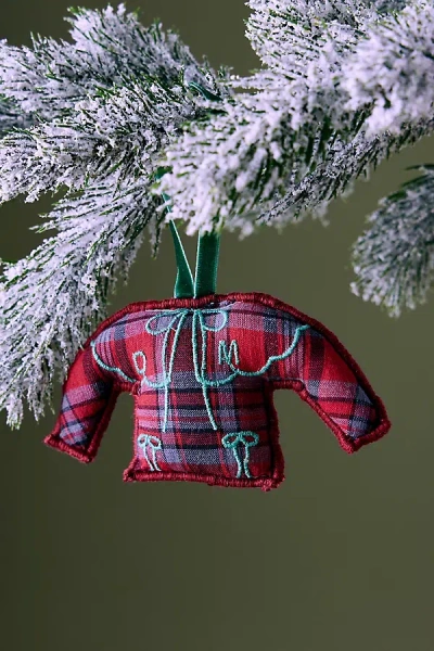 Damson Madder Tartan Blouse Ornament In Red