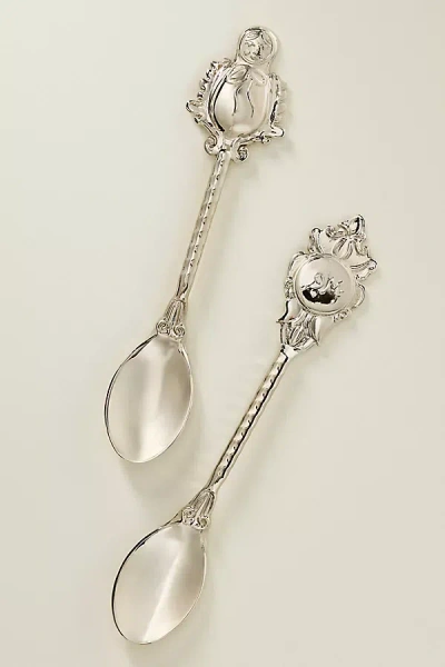 Damson Madder Teaspoons, Set Of 2 In Silver