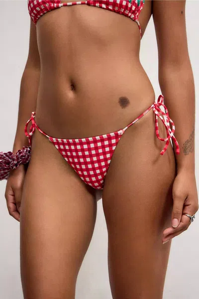 Damson Madder Tie Side Bikini Bottom In Cherry Pie In Multi