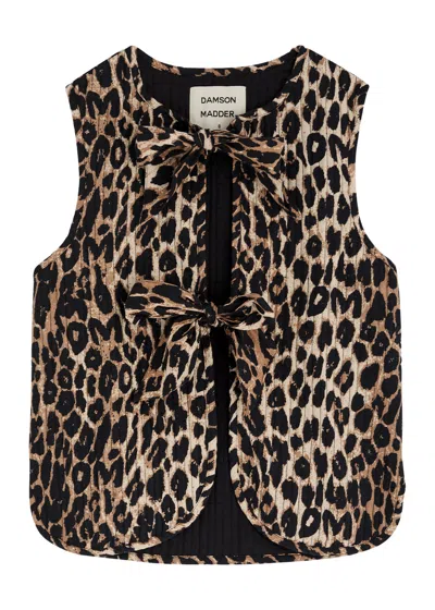 Damson Madder Tilly Leopard-print Cotton Gilet