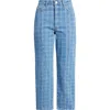 Damson Madder Tovie Laser Check Mid Rise Ankle Straight Leg Jeans In Blue