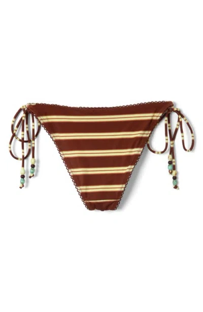 Damson Madder Trudi Stripe Reversible String Bikini Bottoms In Multi