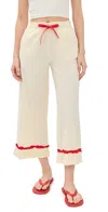 DAMSON MADDER TULA FRILLY HEM TROUSERS BUTTER/RED