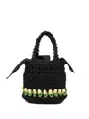 Damson Madder Tulip-patterned Raffie Toto Bag In Black