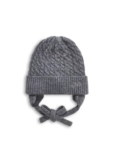 Damson Madder Turn-up Tie Beanie In Charcoal