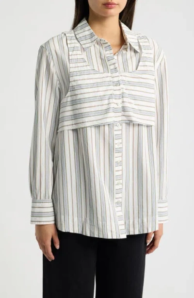 Damson Madder Valeria Double Layer Organic Cotton Shirt In Multi