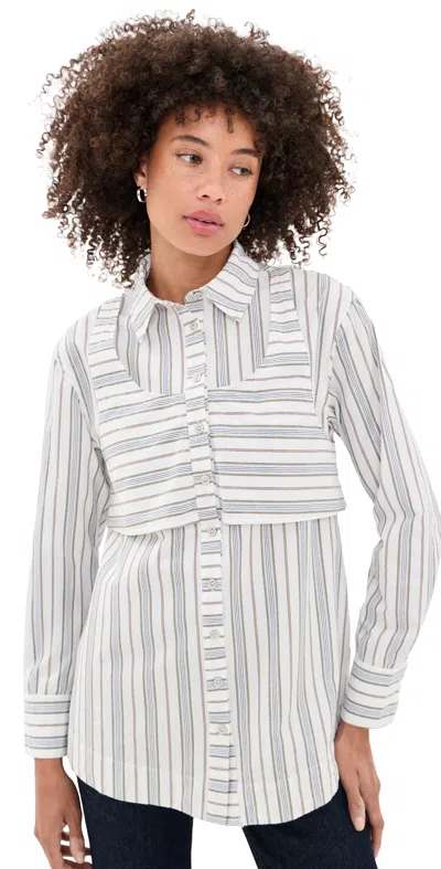 Damson Madder Valeria Double Layered Button Down Shirt Multi