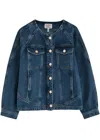 Damson Madder Vanessa Panelled Denim Jacket In Blue