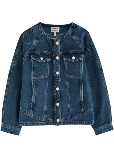 Damson Madder Vanessa Panelled Denim Jacket In Blue