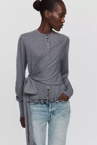 Damson Madder Venna Cotton Wool Cardigan In Blue